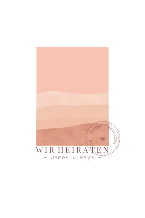 Moderne Einladung mit rotem Farbverlauf und Stempel