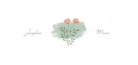 Weiße Hochzeitseinladung mit Pinselstrich, Sprenkel und Blume