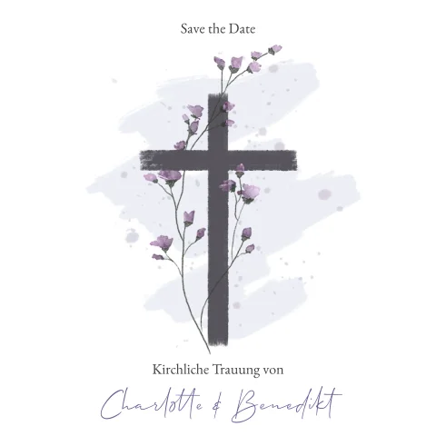 Designer Greetings Vatertags-Karte – Goldfarbenes Kreuz Mit Lilien, Spirituelle Dankeskarte