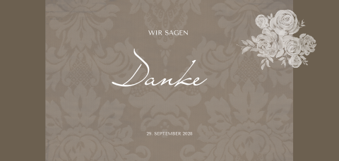 Rustikale Vintage Danksagung zur Hochzeit in braun