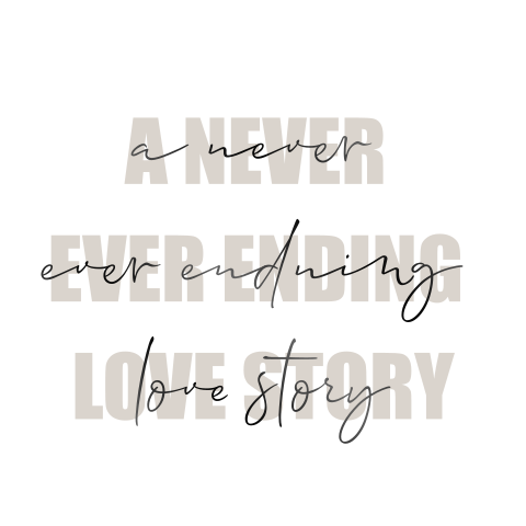 Save the Date Karte mit Spruch never ending love in beige und schwarz