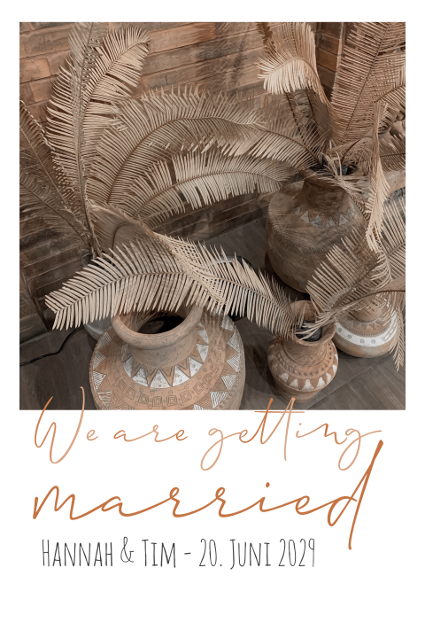 Boho Einladung zur Hochzeit im Sofortbild Look