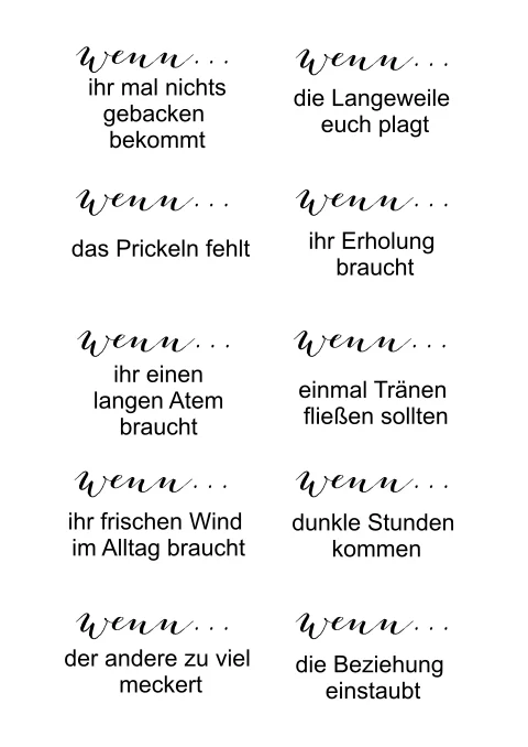 Ehe Notfall Set als Hochzeitsgeschenk für das eigene Design blanko