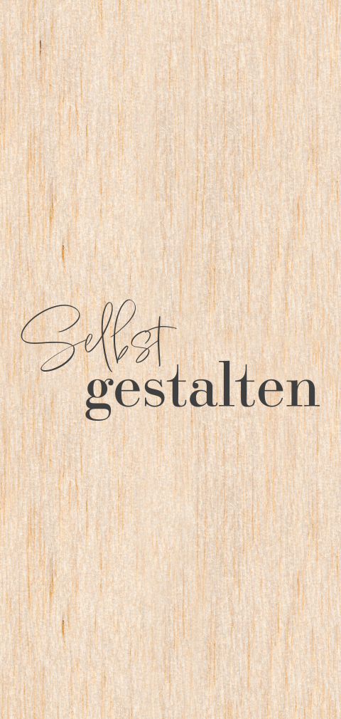 Holzkarte im Hochformat zum Selbstgestalten