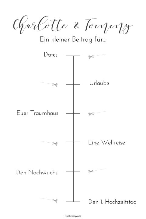 Poster als Geldgeschenk zur Hochzeit mit Icons in schwarz