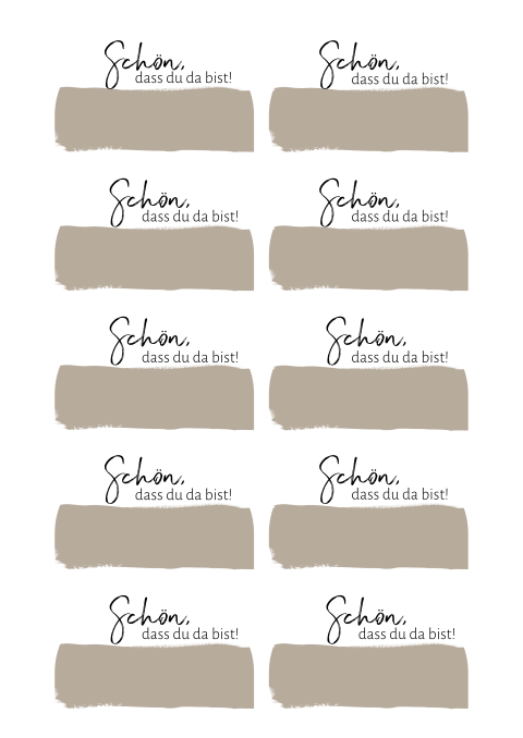 Bogenförmige Moderne Tischkarte zur Hochzeit mit Pinselstrich in beige