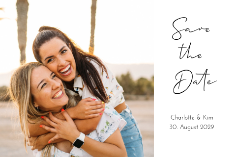 Save the Date Karte Modern Look im Postkarten Format