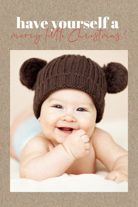 Weihnachtskarte im Kraftpapierlook "Merry little christmas"