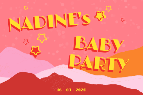 Vintage Baby Party Klappkarte mit Fotostreifen im 60er Look