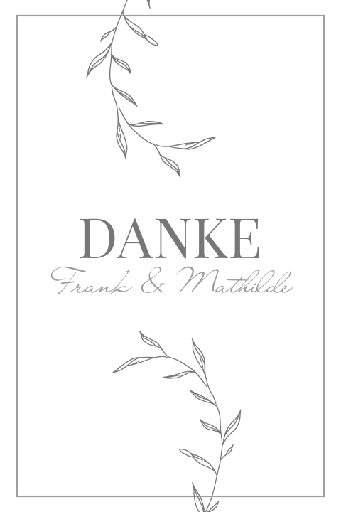 Klassische Dankeskarte zur Silberhochzeit mit floralen Elementen