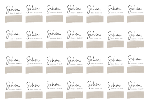 Moderne Tischkarte zur Hochzeit in Bogenform mit Pinselstrich in beige