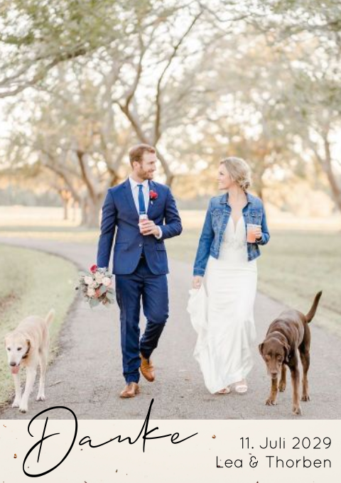 Schlichte Foto Danksagungskarte aus Tulpenpflanzenreste Papier