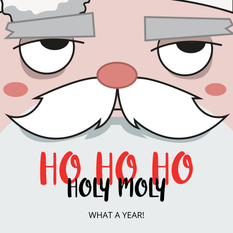 Lustige Hochzeitseinladung mit Weihnachtsmann und Hohoho Schriftzug