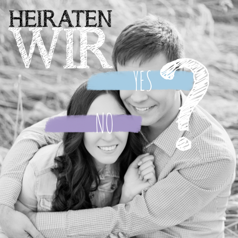 Quadratische Hochzeitskarte mit Yes or No Frage