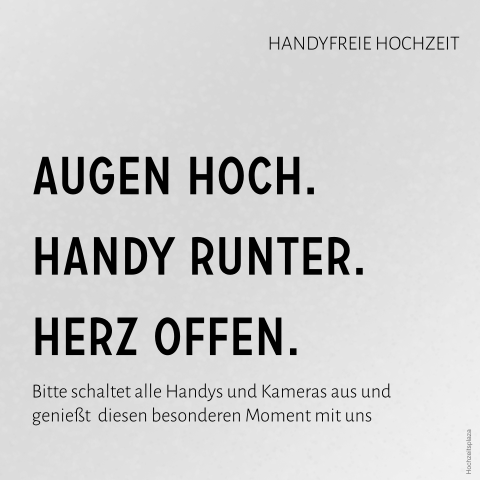 Schlichtes transparentes Einlegeblatt zur Hochzeit mit Hinweis