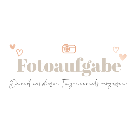 Fotoaufgabe für die Unterhaltung der Hochzeitsgäste mit Herz + Kamera