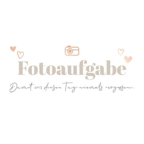 Fotoaufgabe für die Unterhaltung der Hochzeitsgäste mit Herz + Kamera