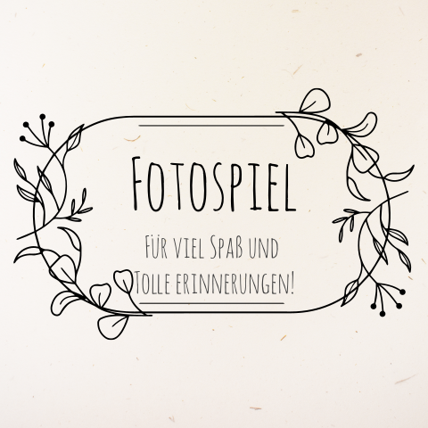 Fotoaufgabe als Unterhaltung der Hochzeitsgäste aus Recyclingpapier