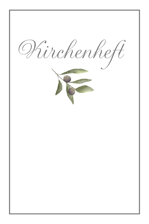 Gerahmtes Kirchenheft mit Olivenzweig
