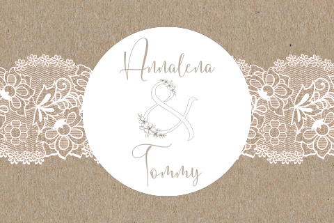 Rustikale Vintage Einladung zur Hochzeit aus Kraftpapier mit Spitze
