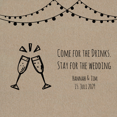 Quadratische Save the Date Karte - Come for the drinks