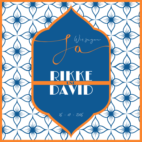 Quadratische Hochzeitskarte mit Blumenmuster