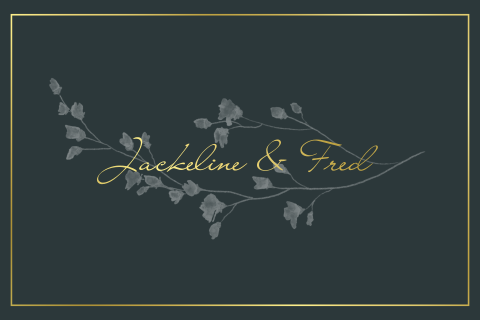 Dankeskarte als Klappkarte in grün mit Goldfolierung und Blütenzweig