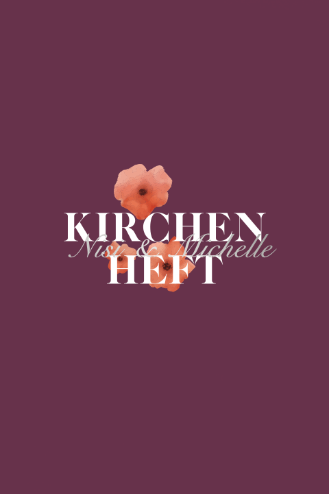 Schlichtes Kirchenheft mit Mohnblumen als Klappkarte in Lila