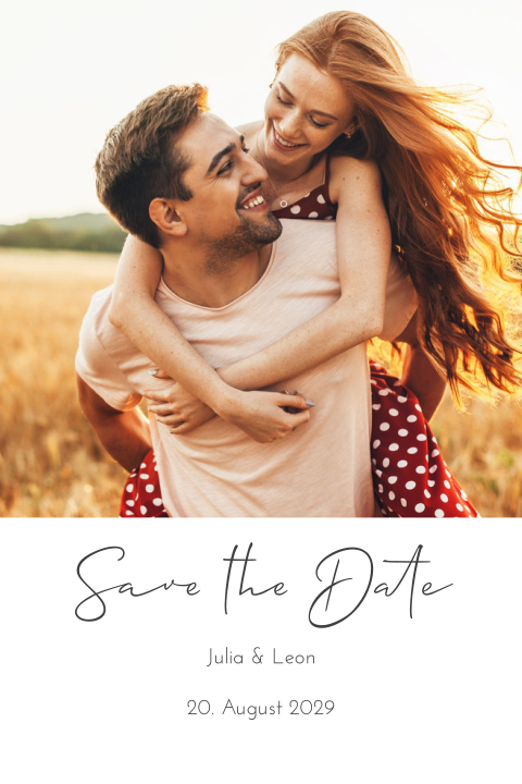 Moderne Save the Date Karte mit Foto