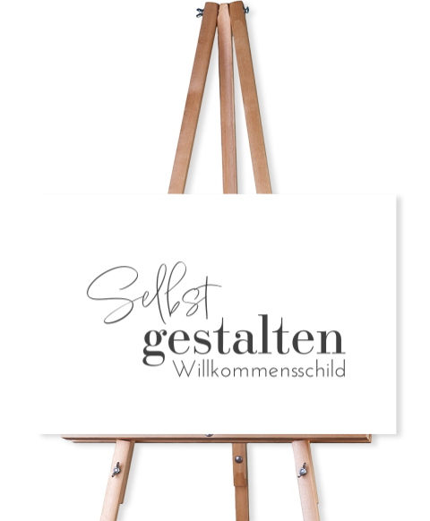 Willkommensschild zum Selber machen im Querformat 60x40 cm