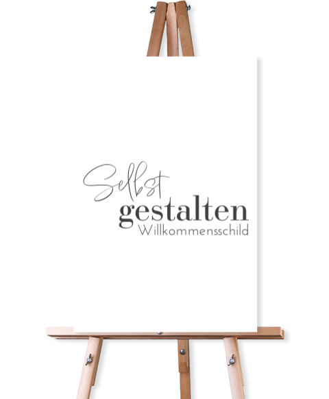 Viereckiges, schmal stehendes Willkommensschild zum selbst kreieren