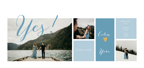 Stijlvolle trouwkaart met chique letters