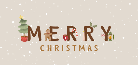 Kerstkaart met gezellige kerst items