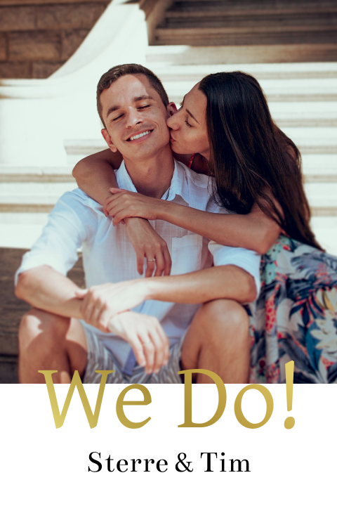 Goudfolie trouwkaart om zelf te maken met foto