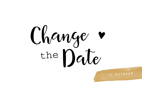 Minimalistische change the date kaart hartje - liggend