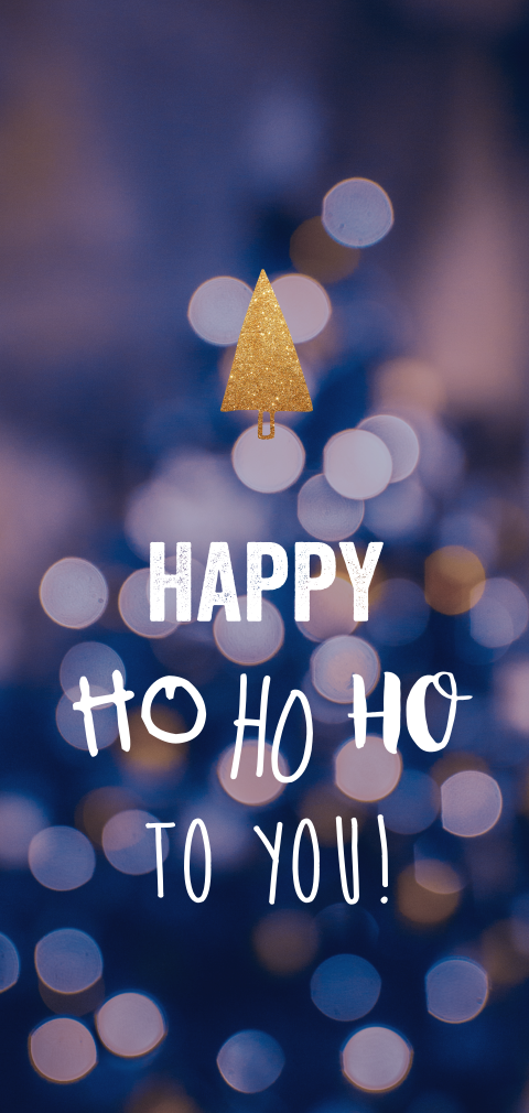 Klassieke kerstkaart met kerstboom in goudlook en lichtjes