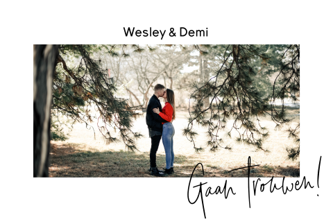 Hippe trouwkaart met foto