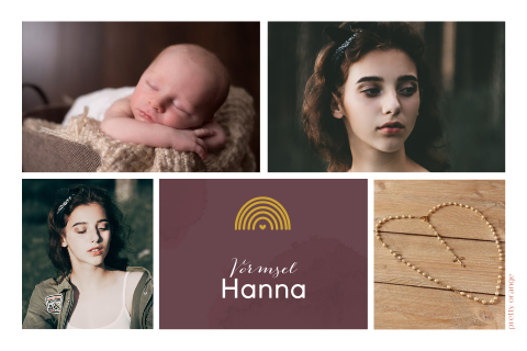 Hippe vormsel kaart met foto's en regenboog