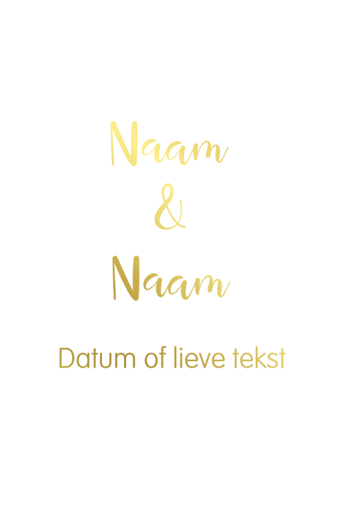 Foliedruk - Enkel staande trouwkaart