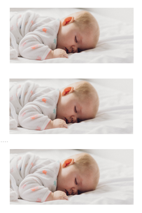 Fotolabel liggend met drie foto's