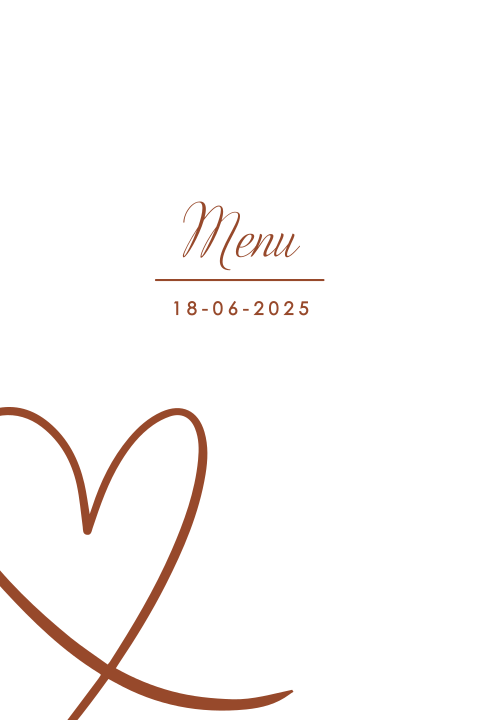 Menukaart met een romantisch hart