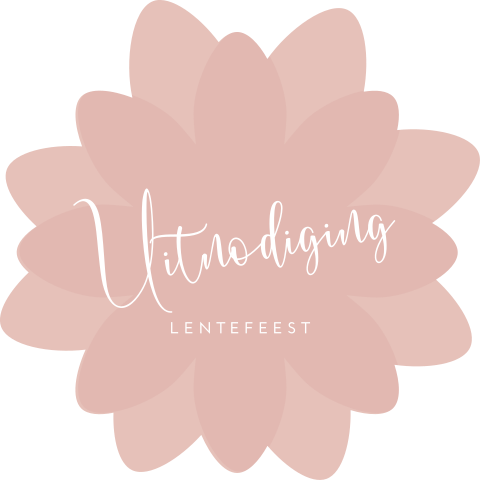 Uitnodiging lentefeest in een vorm van een bloem