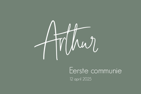 Minimalistische communiekaart in groen