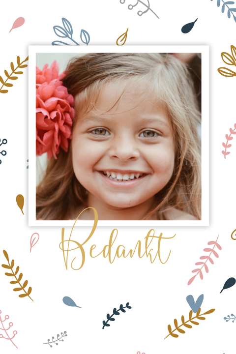 Bedankkaartje voor Communie met takjes