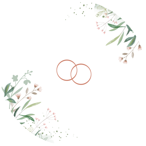 Botanische sticker met getekende takjes en ringen - per vel van 25 stickers