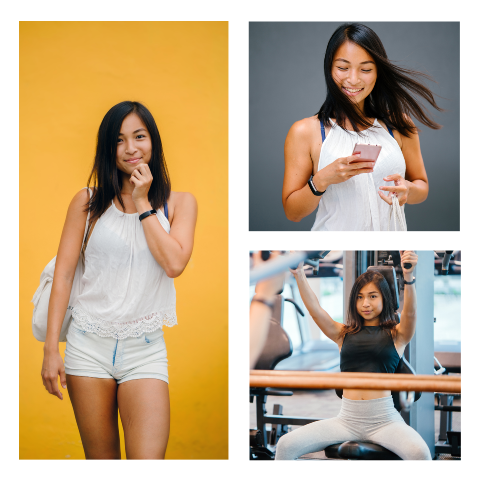 Zelf uitnodiging maken met 3 foto's in vierkant formaat