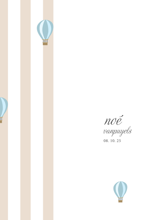 Geboortekaartje unisex met luchtballonnetjes en streepjes