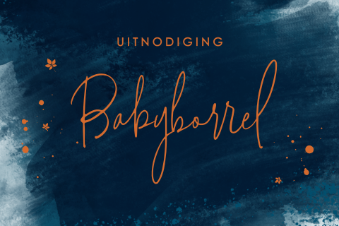 Uitnodiging babyborrel met sterretjes