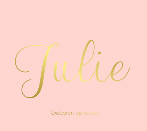 Goudfolie geboortekaartje met sierlijke naam
