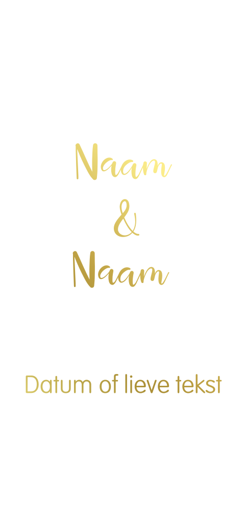 Foliedruk - Enkel langwerpige trouwkaart